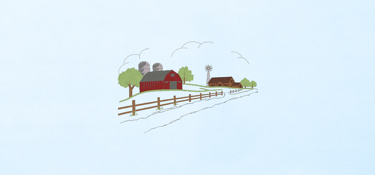 90 5612 Farm Scene Blue